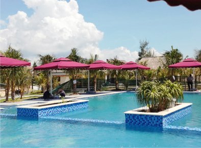 Dù che nắng lệch tâm vuông cho Resort Aurora Lgi Bình Thuận